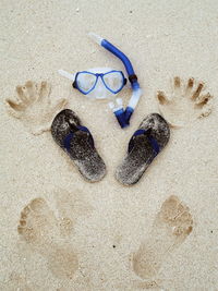 Close-up of shells on sand