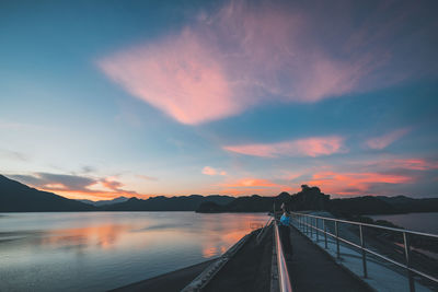 View of road at sunset