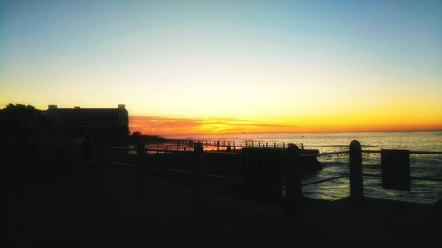 Scenic view of sea at sunset