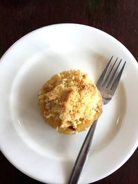 High angle view of ice cream on plate