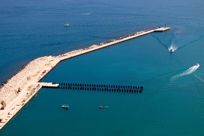 High angle view of swimming pool in sea