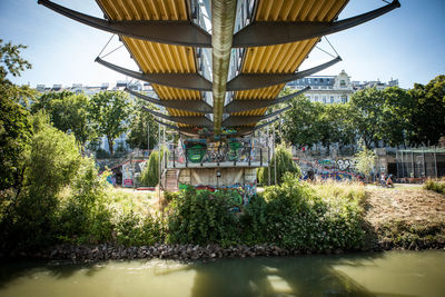 View of bridge over river against sky