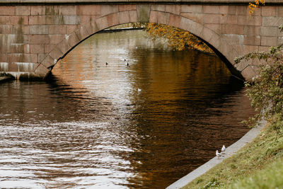 Arch bridge over river