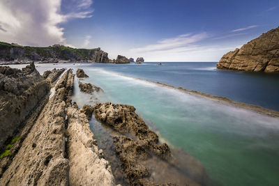 Scenic view of beach against sky