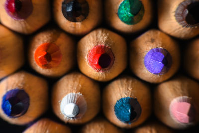 Full frame shot of multi colored pencils