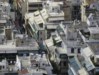 High angle view of buildings in city