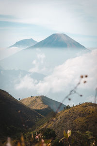 Scenic view of mountains against sky