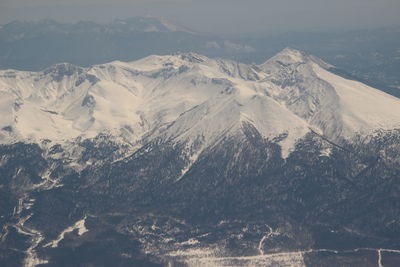 Scenic view of snowcapped mountains