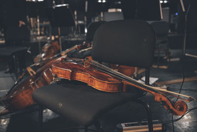 Close-up of violin