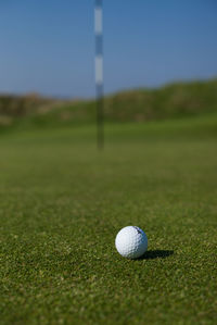 Close-up of ball on field