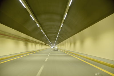 View of illuminated tunnel