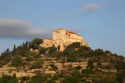 Low angle view of historic building against sky