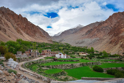 Scenic view of mountains against sky