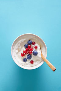 High angle view of breakfast in bowl