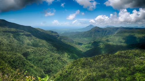 Scenic view of mountains against sky