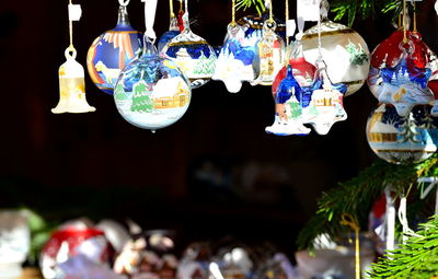 Close-up of christmas decoration in market