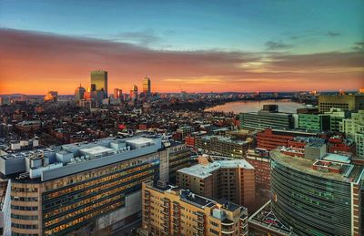 Boston  skyline and hospitals