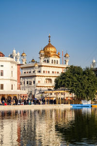 View of details of architecture inside golden temple - harmandir sahib in amritsar, punjab, india