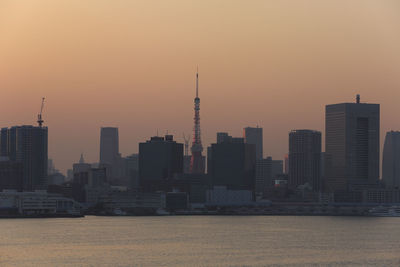 Tokyo tower and city at dusk