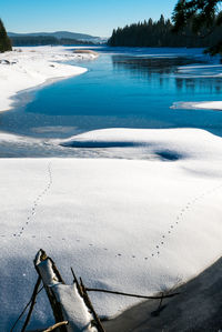 Close-up of frozen lake