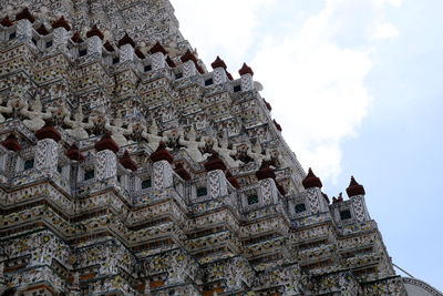 Low angle view of temple building against sky