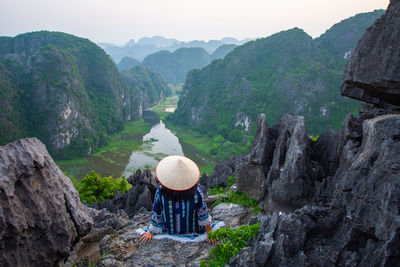 Scenic view of rocks and mountains