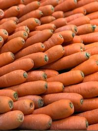 Full frame shot of carrots for sale in market