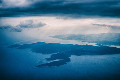 Aerial view of sea against sky