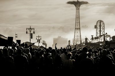 People enjoying at amusement park