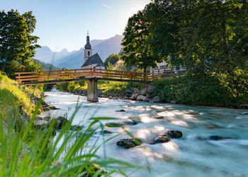 View of bridge over river against sky