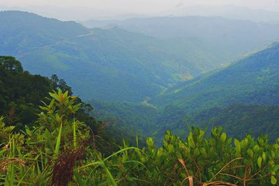 Scenic view of mountains against sky