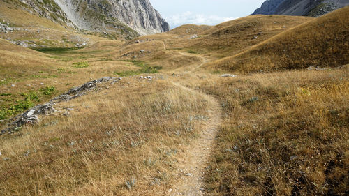 Scenic view of mountains against sky