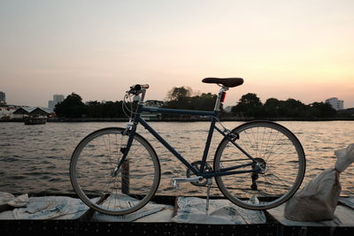 View of river at sunset