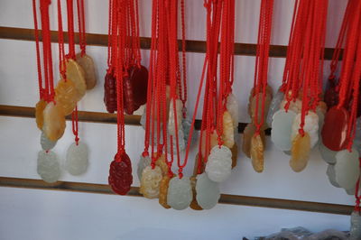Close-up of red decoration hanging