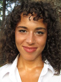 Close-up portrait of smiling woman