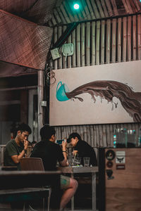 People sitting in restaurant