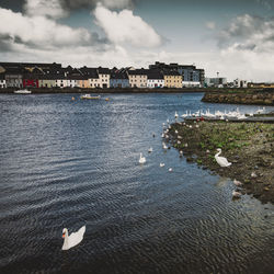 View of sea against cloudy sky