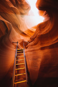 Low angle view of rock formations