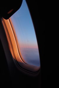 Close-up of airplane window