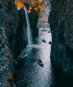 Scenic view of waterfall