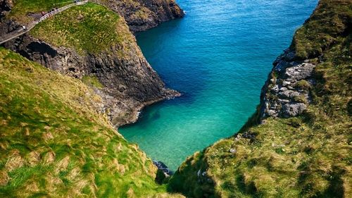 High angle view of sea