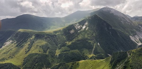 Panoramic view of mountains against sky