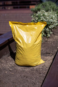 Bag of soil for home gardening