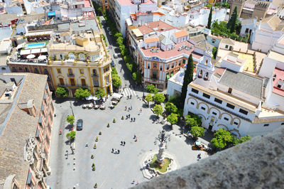 High angle view of cityscape