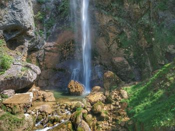 Scenic view of waterfall