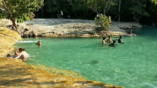 Tourists enjoying in water