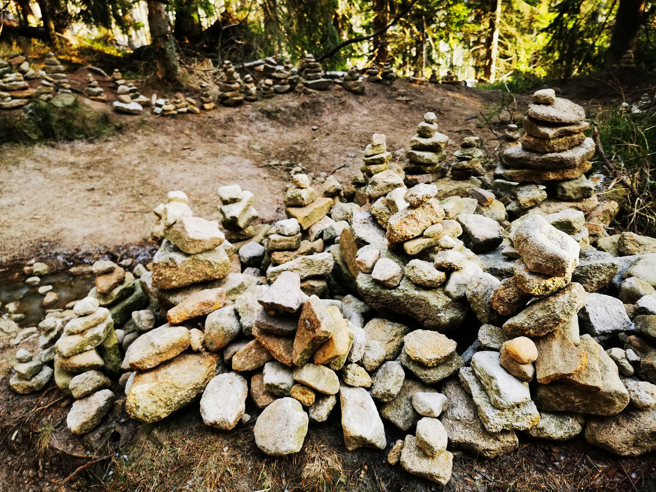 STACK OF STONES ON ROCK