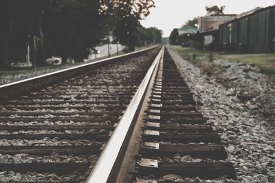 Surface level of railroad tracks