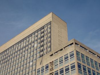 Low angle view of modern building against sky