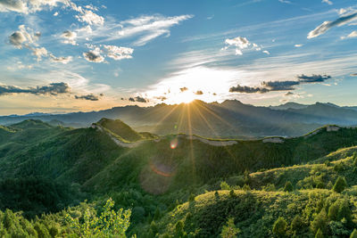 Scenic view of landscape against sky during sunset